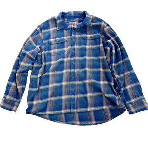Orvis long sleeve plaid thick flannel button down shirt XXL
